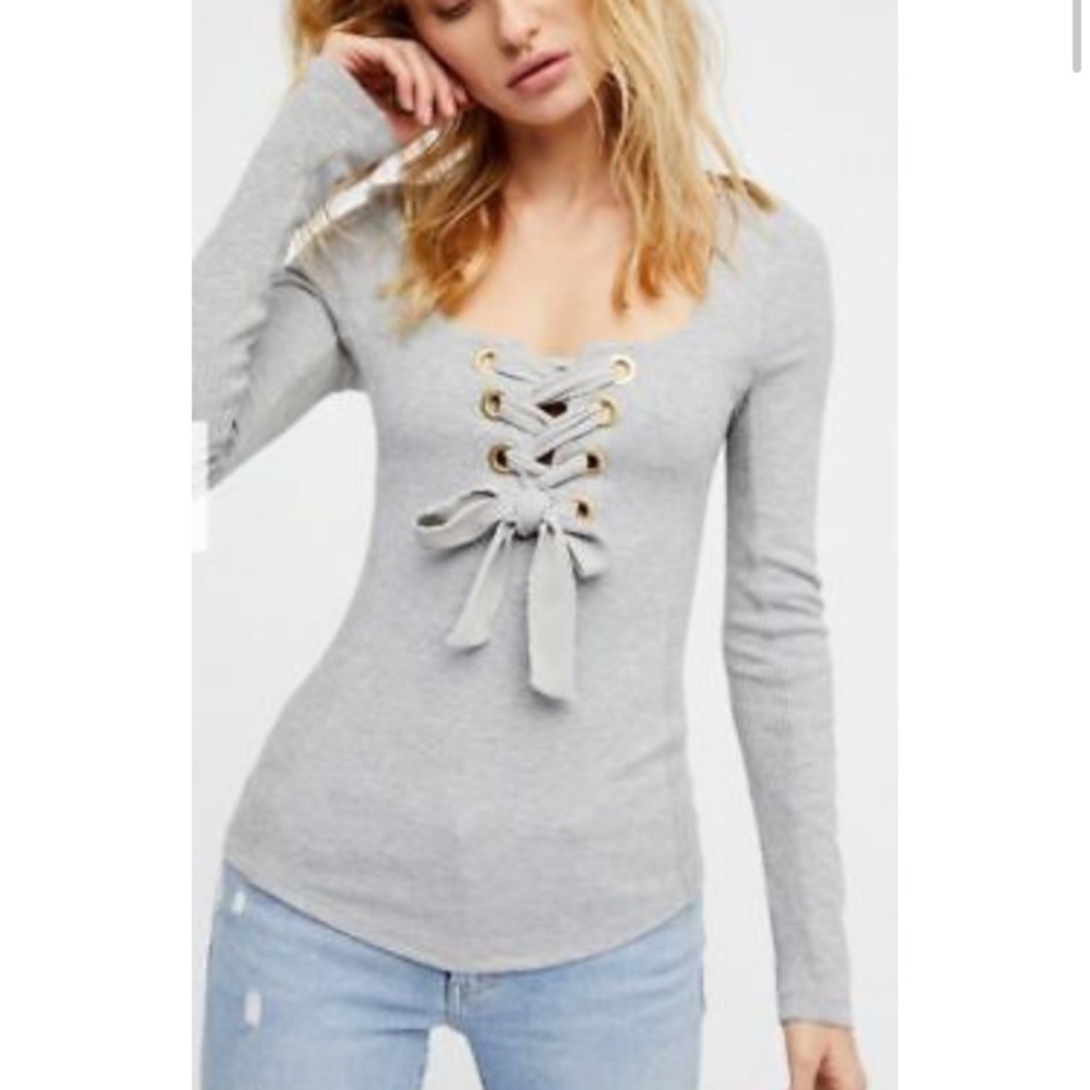 Free People  Lace-up top NWT